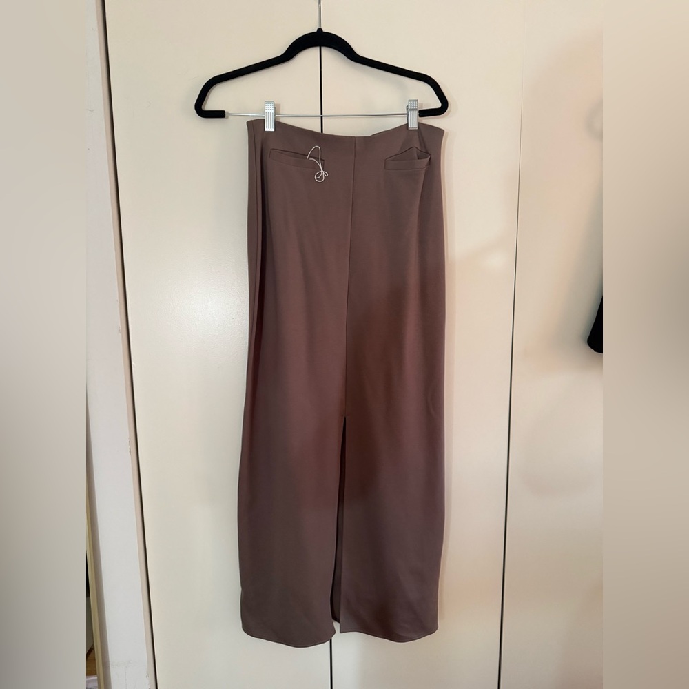 & other stories brown long trouser skirt with pockets